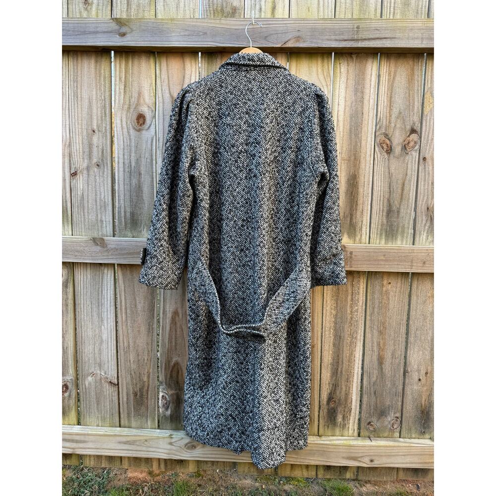 Vintage Longline Wool Tweed Coat Oversized - Picture 6 of 9